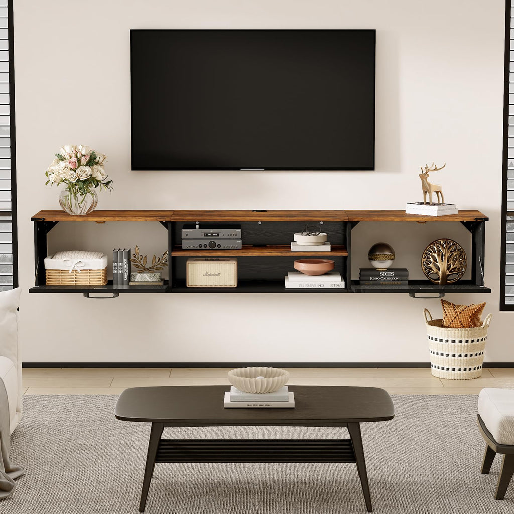 70" Black Floating TV Stand C193