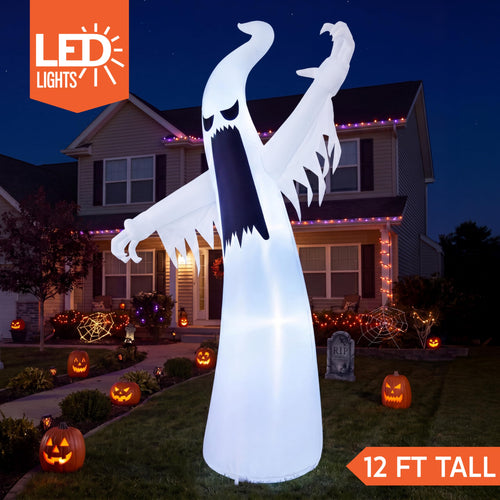 12 FT Inflatable Ghost Outdoor Decoration with LEDs X6851