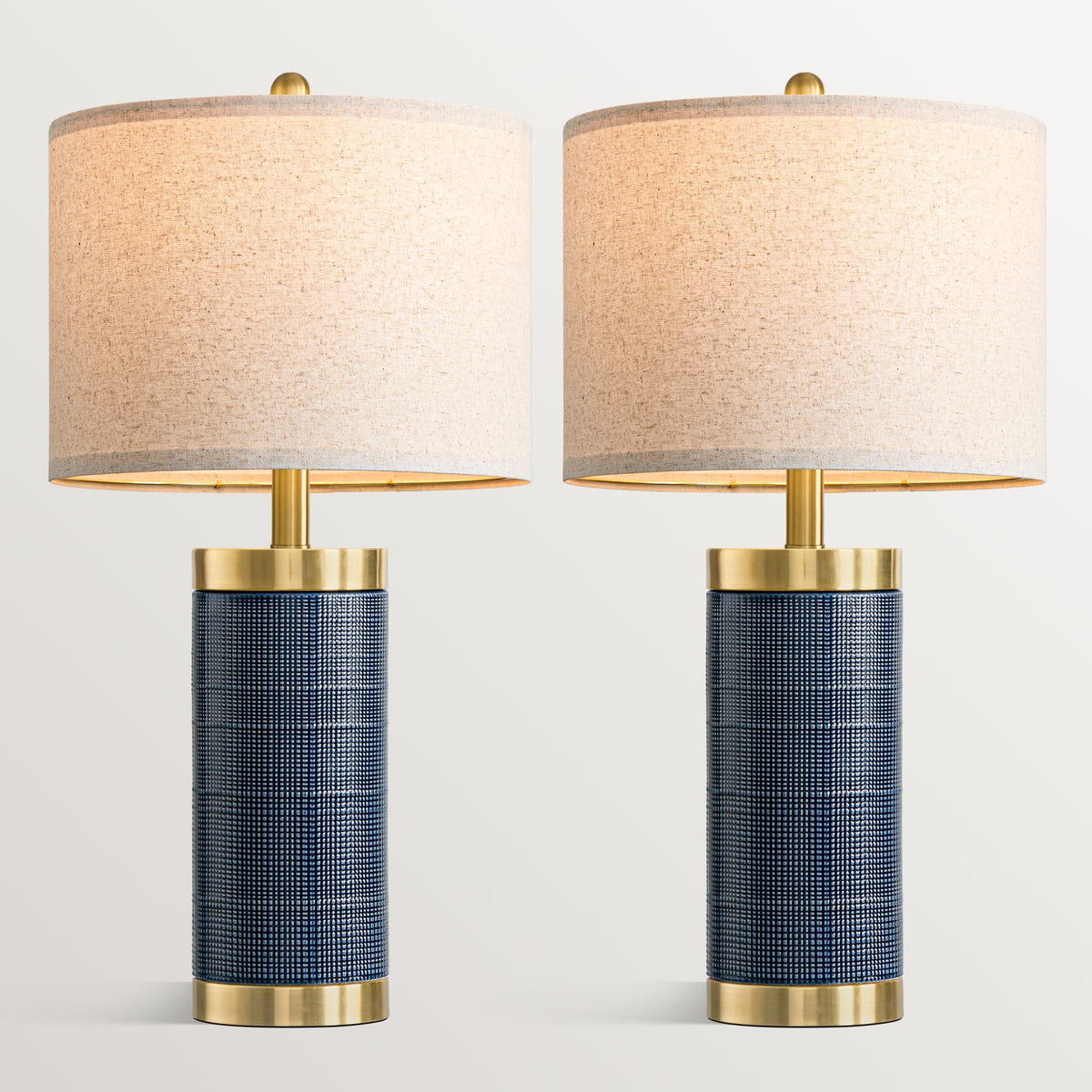 24.5'' Ceramic Table Lamps Set of 2 Blue L5029