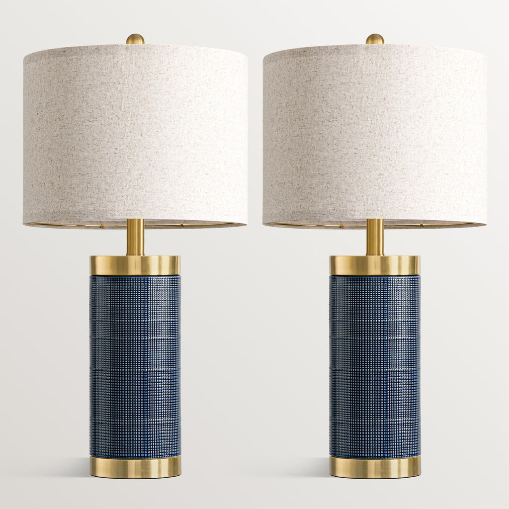 24.5'' Ceramic Table Lamps Set of 2 Blue L5029