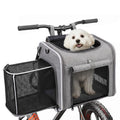 Foldable Expandable Pet Carrier Backpack for Bicycle Handlebar, Gray I920