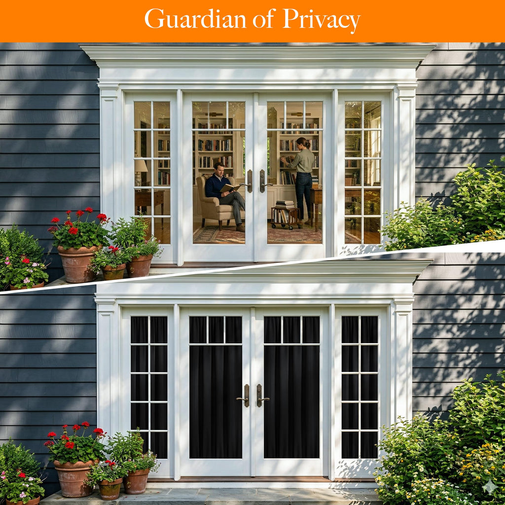100% Blackout French Door Curtain Q239