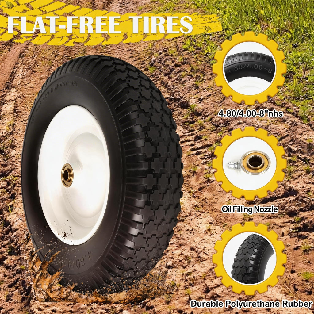Flat Free Wheelbarrow Tire and Wheel 2 Pack W90807