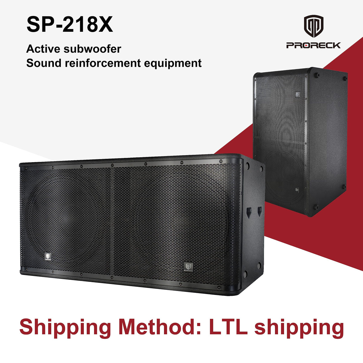 Active Powered PA DJ Subwoofer Cabinet Dual 18 inch 5000W with Class-D Amplifier, Black B744