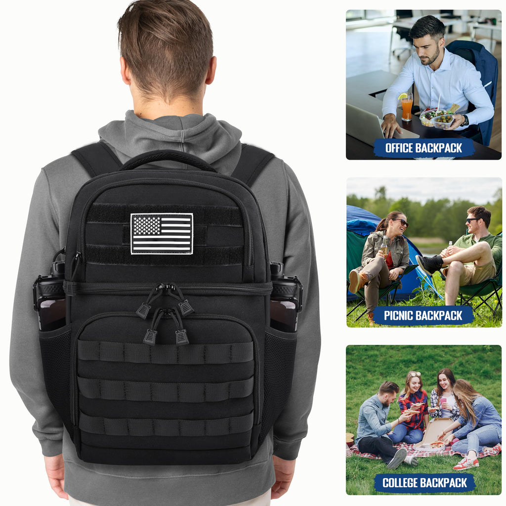 Black Insulated Leakproof Lunch Backpack Q29130