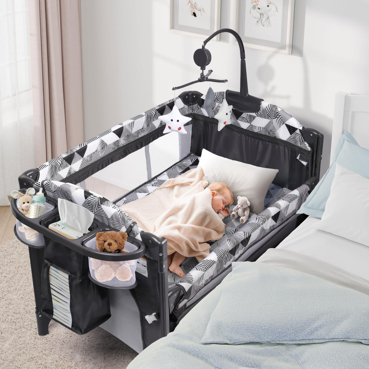 5-in-1 Pack and Play with Changing Table and Bassinet U176