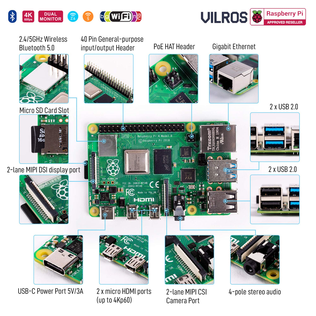 Raspberry Pi 4 Starter Kit with 64GB Micro SD Card Q8465
