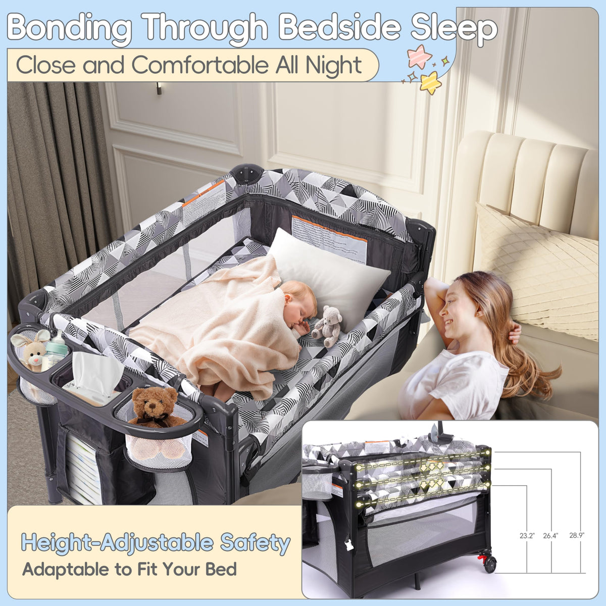 5-in-1 Pack and Play with Changing Table and Bassinet U176