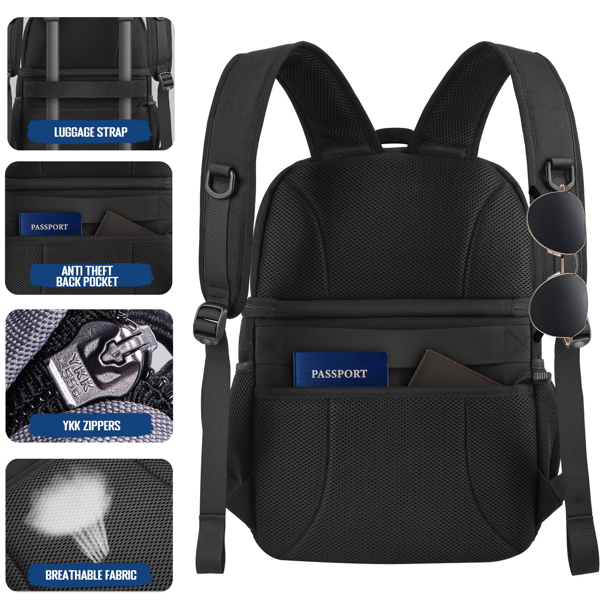 Black Insulated Leakproof Lunch Backpack Q29130